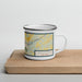Right View Custom Watertown New York Map Enamel Mug in Woodblock