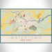 Watertown New York Map Print Landscape Orientation in Woodblock Style With Shaded Background