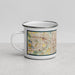 Left View Custom Waukegan Illinois Map Enamel Mug in Woodblock