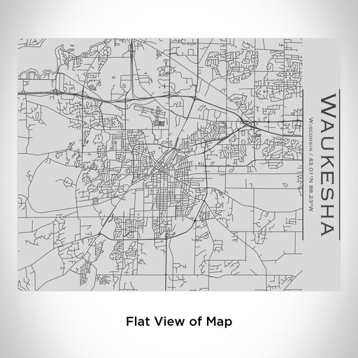 Rendered View of Waukesha Wisconsin Map Engraving on 20oz Stainless Steel Insulated Bottle with Bamboo Top