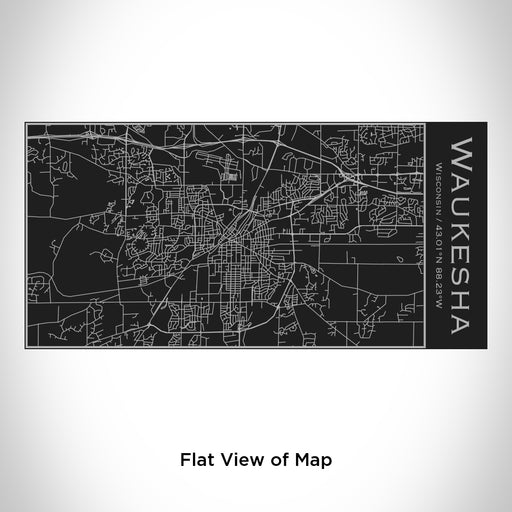 Rendered View of Waukesha Wisconsin Map Engraving on 17oz Stainless Steel Insulated Cola Bottle in Black
