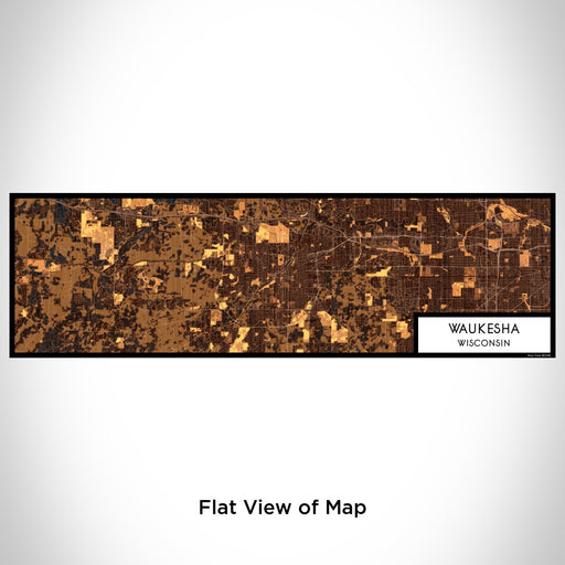 Flat View of Map Custom Waukesha Wisconsin Map Enamel Mug in Ember