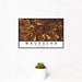 12x18 Waukesha Wisconsin Map Print Landscape Orientation in Ember Style With Small Cactus Plant in White Planter