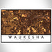 Waukesha Wisconsin Map Print Landscape Orientation in Ember Style With Shaded Background