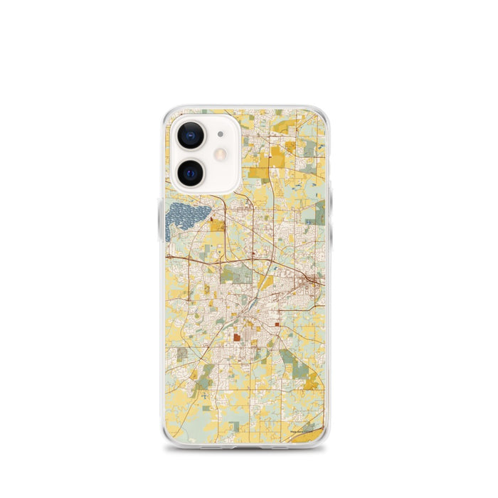Custom Waukesha Wisconsin Map iPhone 12 mini Phone Case in Woodblock