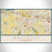 Waukesha Wisconsin Map Print Landscape Orientation in Woodblock Style With Shaded Background