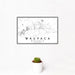 12x18 Waupaca Wisconsin Map Print Landscape Orientation in Classic Style With Small Cactus Plant in White Planter