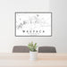 24x36 Waupaca Wisconsin Map Print Lanscape Orientation in Classic Style Behind 2 Chairs Table and Potted Plant