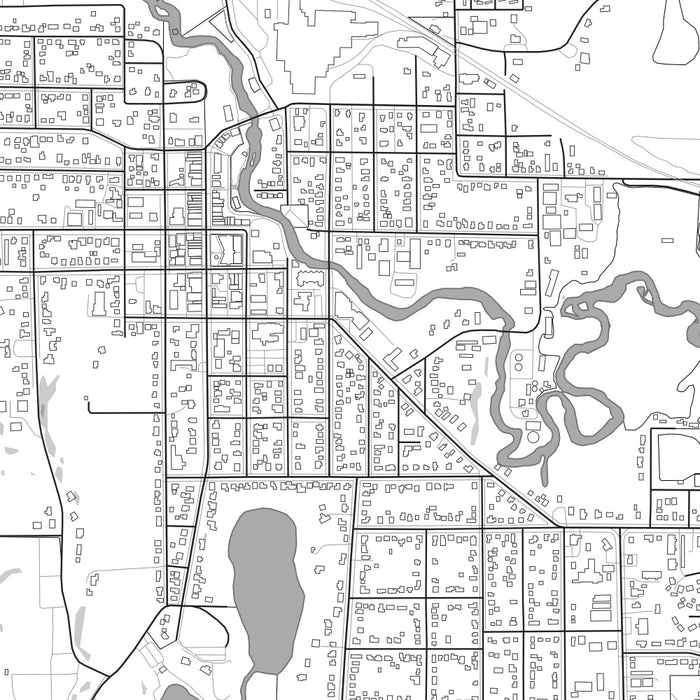 Waupaca Wisconsin Map Print in Classic Style Zoomed In Close Up Showing Details