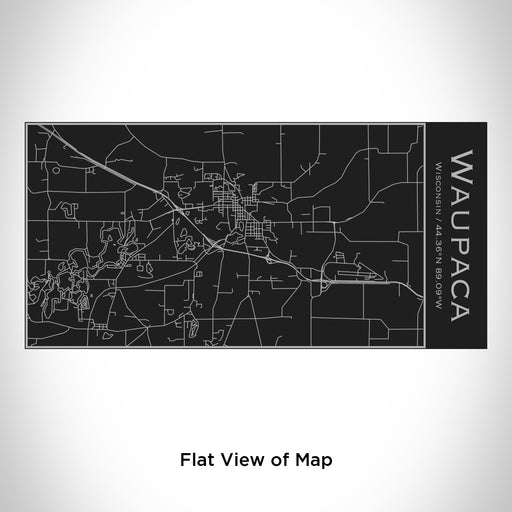Rendered View of Waupaca Wisconsin Map Engraving on 17oz Stainless Steel Insulated Cola Bottle in Black
