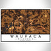 Waupaca Wisconsin Map Print Landscape Orientation in Ember Style With Shaded Background