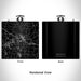 Rendered View of Waupaca Wisconsin Map Engraving on 6oz Stainless Steel Flask in Black