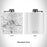Rendered View of Waupaca Wisconsin Map Engraving on 6oz Stainless Steel Flask in White