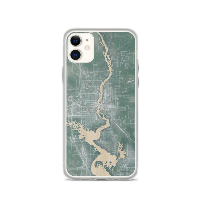 Custom iPhone 11 Wausau Wisconsin Map Phone Case in Afternoon