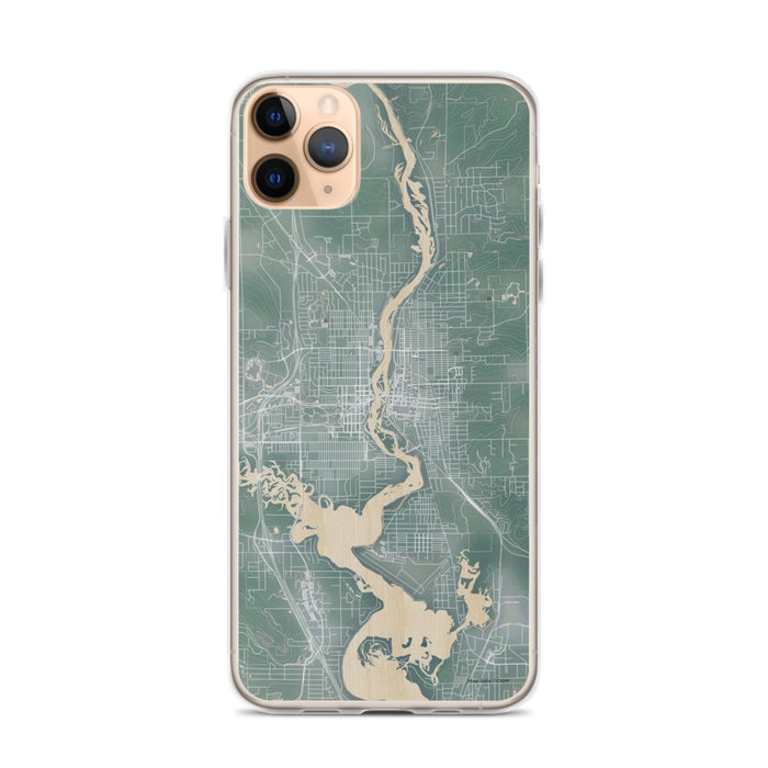 Custom iPhone 11 Pro Max Wausau Wisconsin Map Phone Case in Afternoon