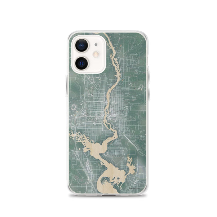 Custom iPhone 12 Wausau Wisconsin Map Phone Case in Afternoon