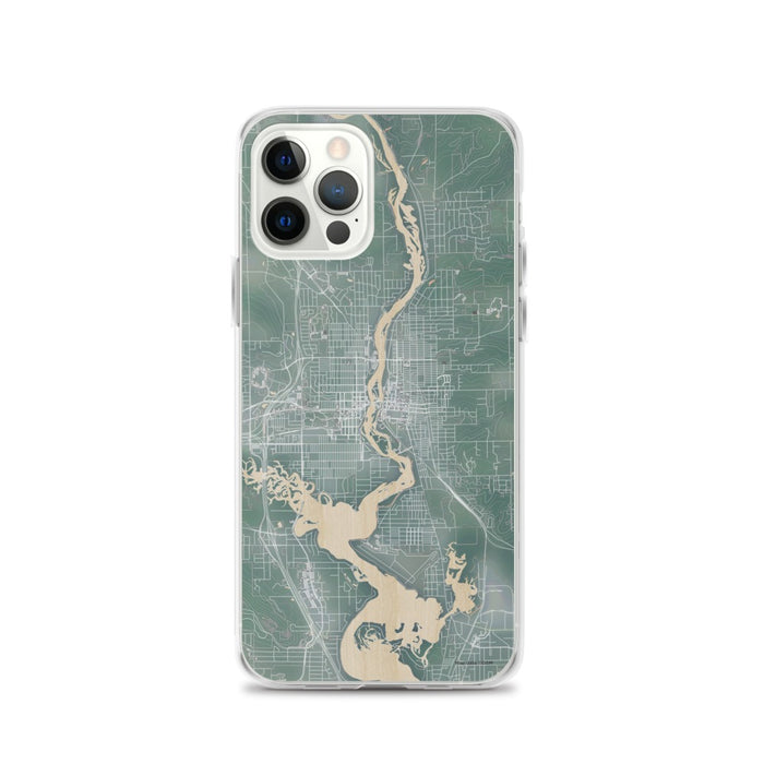 Custom iPhone 12 Pro Wausau Wisconsin Map Phone Case in Afternoon