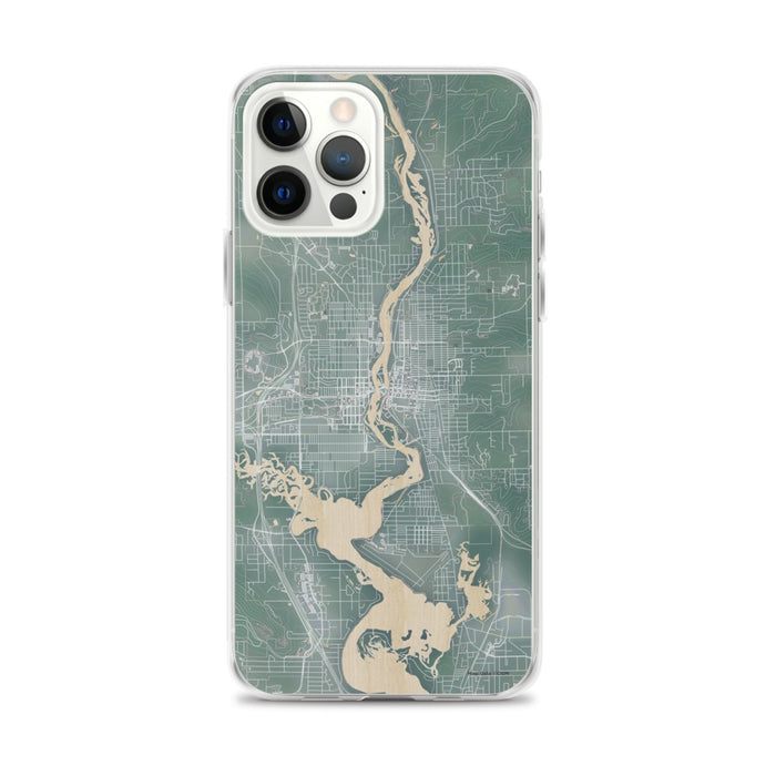 Custom iPhone 12 Pro Max Wausau Wisconsin Map Phone Case in Afternoon