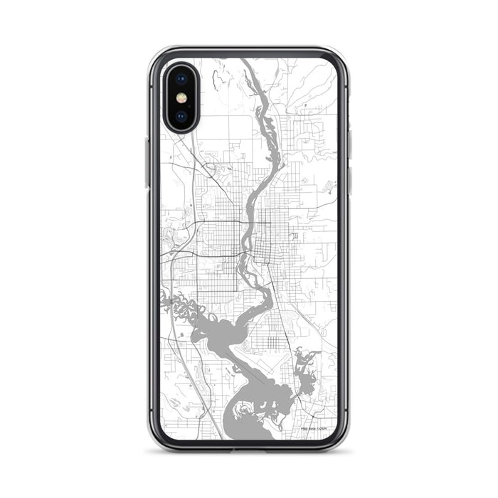 Custom iPhone X/XS Wausau Wisconsin Map Phone Case in Classic