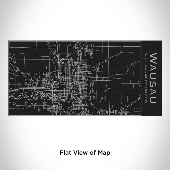 Rendered View of Wausau Wisconsin Map Engraving on 17oz Stainless Steel Insulated Cola Bottle in Black