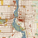 Wausau Wisconsin Map Print in Woodblock Style Zoomed In Close Up Showing Details