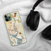 Custom Wausau Wisconsin Map Phone Case in Woodblock on Table with Black Headphones