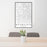 24x36 Wauwatosa Wisconsin Map Print Portrait Orientation in Classic Style Behind 2 Chairs Table and Potted Plant