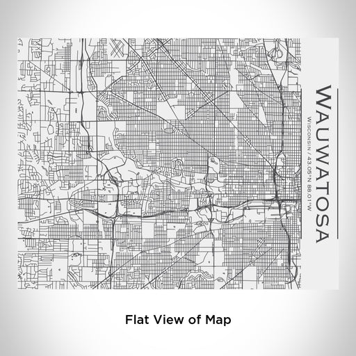 Rendered View of Wauwatosa Wisconsin Map Engraving on 20oz Stainless Steel Insulated Bottle with Bamboo Top in White
