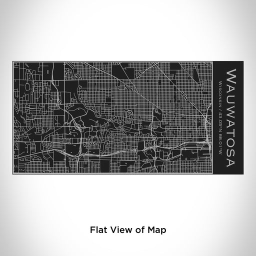 Rendered View of Wauwatosa Wisconsin Map Engraving on 17oz Stainless Steel Insulated Cola Bottle in Black