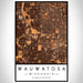 Wauwatosa Wisconsin Map Print Portrait Orientation in Ember Style With Shaded Background