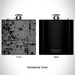 Rendered View of Wauwatosa Wisconsin Map Engraving on 6oz Stainless Steel Flask in Black