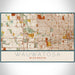 Wauwatosa Wisconsin Map Print Landscape Orientation in Woodblock Style With Shaded Background