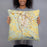 Person holding 18x18 Custom Waxahachie Texas Map Throw Pillow in Woodblock
