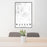 24x36 Waxhaw North Carolina Map Print Portrait Orientation in Classic Style Behind 2 Chairs Table and Potted Plant