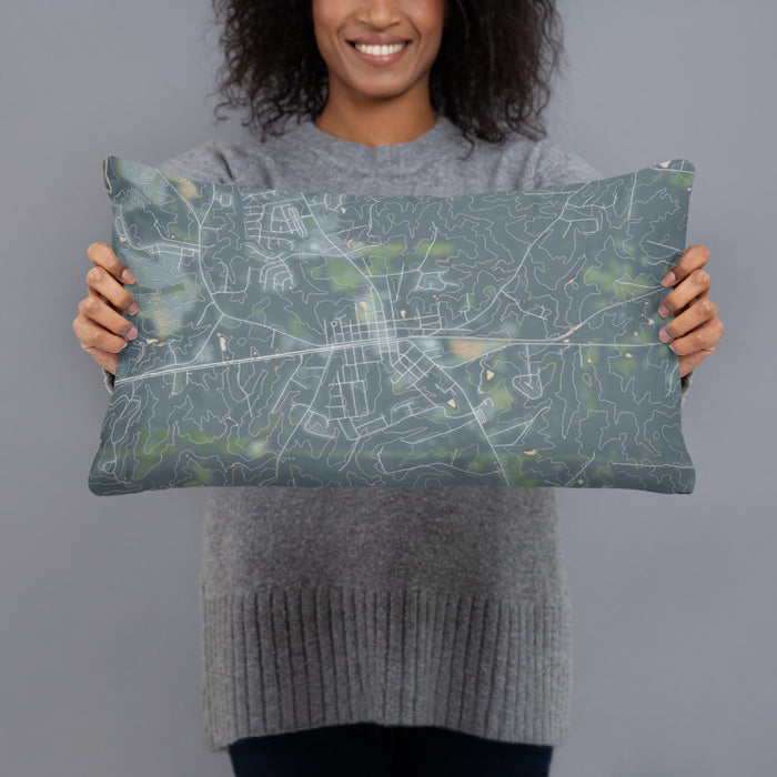 Person holding 20x12 Custom Waxhaw North Carolina Map Throw Pillow in Afternoon