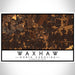 Waxhaw North Carolina Map Print Landscape Orientation in Ember Style With Shaded Background