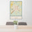 24x36 Waycross Georgia Map Print Portrait Orientation in Woodblock Style Behind 2 Chairs Table and Potted Plant