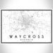 Waycross Georgia Map Print Landscape Orientation in Classic Style With Shaded Background