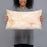 Person holding 20x12 Custom Waycross Georgia Map Throw Pillow in Watercolor