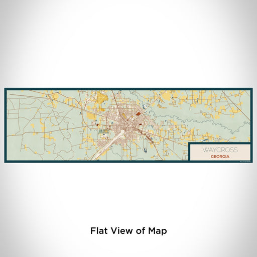 Flat View of Map Custom Waycross Georgia Map Enamel Mug in Woodblock