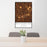 24x36 Weatherford Texas Map Print Portrait Orientation in Ember Style Behind 2 Chairs Table and Potted Plant