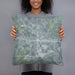 Person holding 18x18 Custom Weatherford Texas Map Throw Pillow in Afternoon