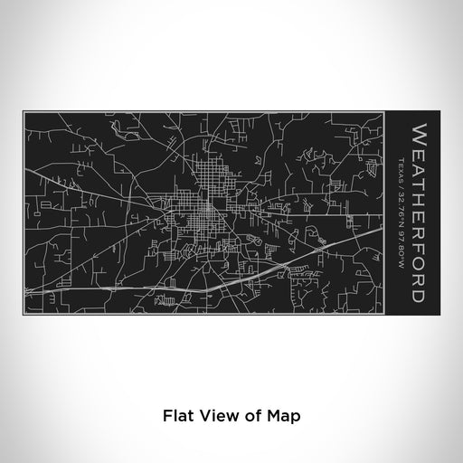 Rendered View of Weatherford Texas Map Engraving on 17oz Stainless Steel Insulated Cola Bottle in Black