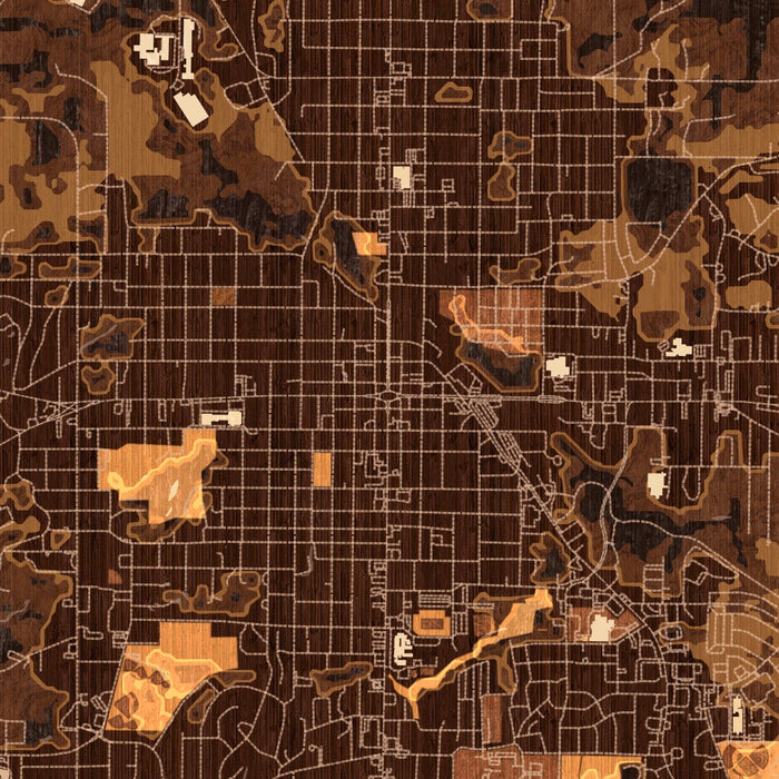 Weatherford Texas Map Print in Ember Style Zoomed In Close Up Showing Details