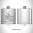 Rendered View of Weatherford Texas Map Engraving on 6oz Stainless Steel Flask