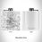Rendered View of Weatherford Texas Map Engraving on 6oz Stainless Steel Flask in White