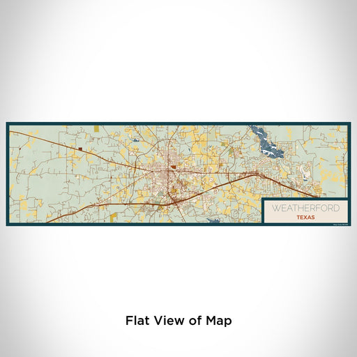 Flat View of Map Custom Weatherford Texas Map Enamel Mug in Woodblock