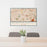 24x36 Webster Groves St. Louis Map Print Lanscape Orientation in Woodblock Style Behind 2 Chairs Table and Potted Plant