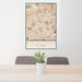 24x36 Webster Groves St. Louis Map Print Portrait Orientation in Woodblock Style Behind 2 Chairs Table and Potted Plant