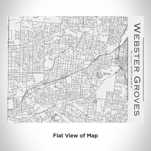 Rendered View of Webster Groves St. Louis Map Engraving on 20oz Stainless Steel Insulated Bottle with Bamboo Top in White